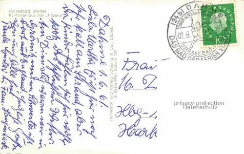 AK / Ansichtskarte DAHME  Ostseebad Schleswig-Holstein Kurmittelhaus mit Tribuene