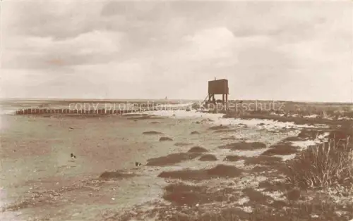 AK / Ansichtskarte Norderoog (Hallig) Nordfriesland Schleswig-Holstein Schutzhuette und Strand Vogelfreistaette des Vereins Jordsand