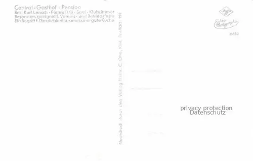 AK / Ansichtskarte Hartenholm Segeberg Schleswig-Holstein Central-Gasthof im Segeberger Forst