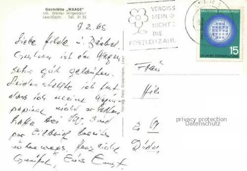 AK / Ansichtskarte Leer Ostfriesland Gaststaette Waage Gastraum