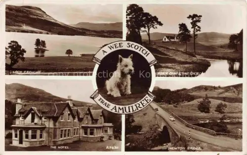 AK / Ansichtskarte Amulree Kinrossshire Scotland UK Loch Freuchie The Hotel River Bran the Church Newton Bridge