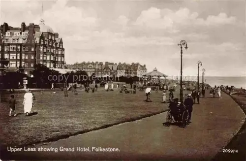 AK / Ansichtskarte FOLKESTONE Shepway Kent UK Upper Leas showing Grand Hotel