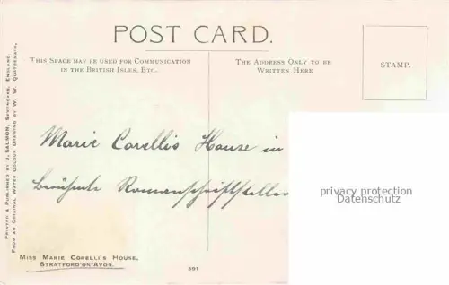 AK / Ansichtskarte Stratford -on-Avon UK Miss Marie Corellis House