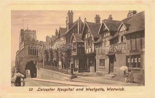 AK / Ansichtskarte Warwick  Warwickshire UK Leicester Hospital and Westgate