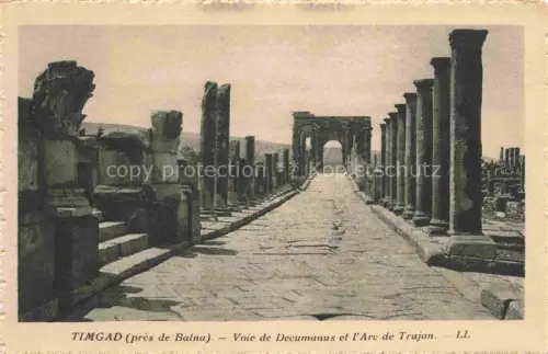 AK / Ansichtskarte Timgad Algerie Voie de Decumanus et l'Arc de Trajan