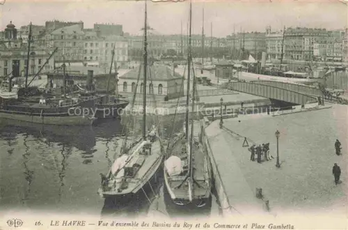 AK / Ansichtskarte LE HAVRE 76 Vue d'ensemble des Bassins du Roy et du Commerce et Place Gambetta