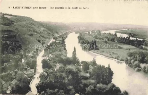 AK / Ansichtskarte Saint-Adrien Vue generale et la Route de Paris