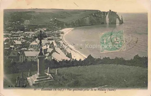 AK / Ansichtskarte ETRETAT LE HAVRE 76 Seine-Maritime Vue generale prise de la Falaise