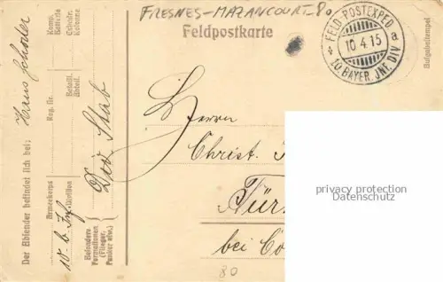 AK / Ansichtskarte Fresnes-Mazancourt PERONNE 80 Somme Château Schloss