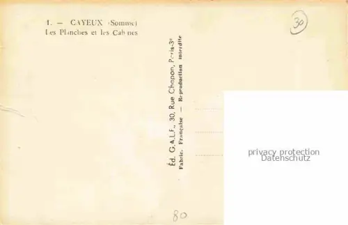 AK / Ansichtskarte CAYEUX -SUR-MER Abbeville 80 Somme Les planches et les cabines