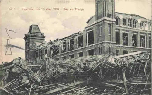 AK / Ansichtskarte LILLE 59 Nord Explosion am 10. Januar 1916 Rue de Trevise Feldpost Pruefstempel