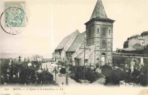AK / Ansichtskarte MERS-SUR-MER MERS-LES-BAINS Abbeville 80 Somme L'église et le cimetière