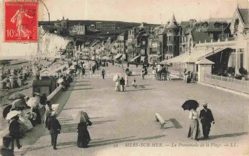 AK / Ansichtskarte MERS-SUR-MER MERS-LES-BAINS Abbeville 80 Somme La promenade de la plage