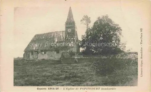 AK / Ansichtskarte Popincourt Dancourt-Popincourt Montdidier 80 Somme Eglise bombardée Ruines Grande Guerre 1914-16 Truemmer 1. Weltkrieg