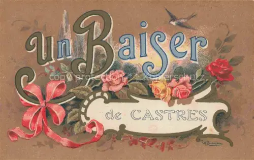 AK / Ansichtskarte CASTRES  81 Tarn Un baiser de la ville des fleurs Dessin M. Beronneau Kuenstlerkarte