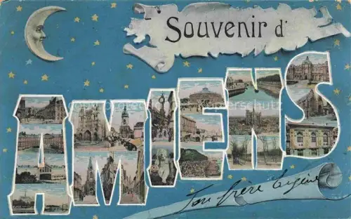 AK / Ansichtskarte AMIENS 80 Somme Souvenir de la ville vues d'ensemble Schriftzug
