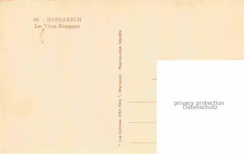AK / Ansichtskarte Marrakech Marrakesch Maroc Les Vieux Remparats 