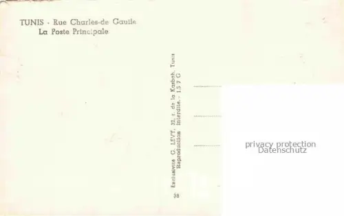 AK / Ansichtskarte TUNIS Tunesie Rue Charles de Gaulle La Poste principale