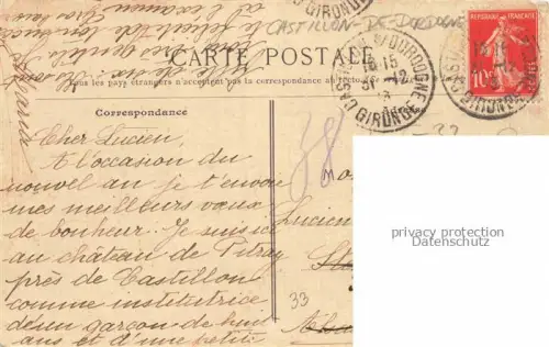 AK / Ansichtskarte Castillon-de-Castets Langon 33 Gironde Les Alles 