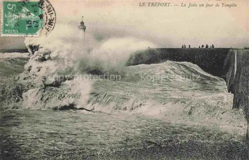 AK / Ansichtskarte LE TREPORT Dieppe 76 Seine-Maritime La Jetee un jour de Tempete