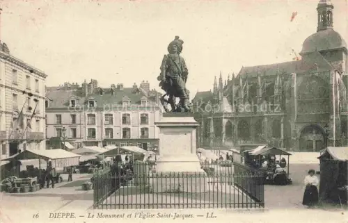 AK / Ansichtskarte DIEPPE 76 Seine-Maritime Le Monument et l'Eglise Saint Jacques