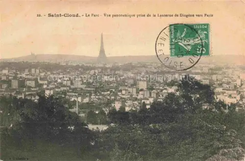 AK / Ansichtskarte Saint-Cloud-en-Dunois Le Parc Vue panoramique prise de la Lanterne de Diogene vers Paris