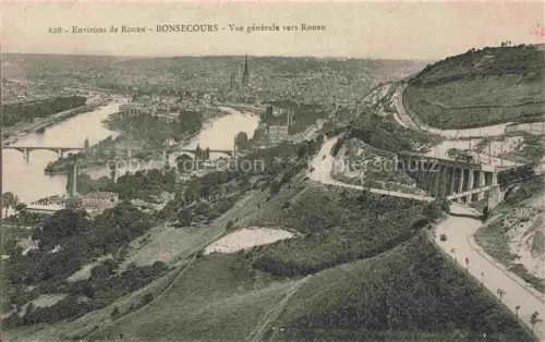 AK / Ansichtskarte Bonsecours Bon-Secours 76 Vue generale vers Rouen