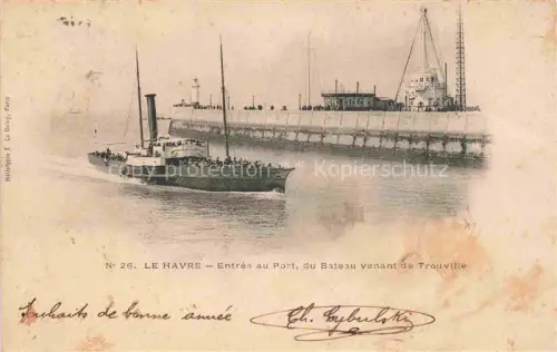 AK / Ansichtskarte LE HAVRE 76 Entree au Port du Bateau venant de Trouville