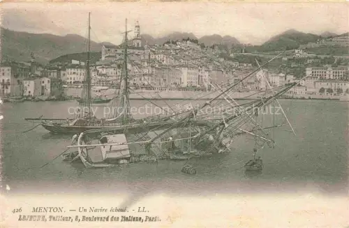 AK / Ansichtskarte MENTON 06 Alpes-Maritimes Un Navire echaue