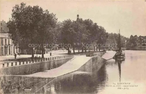 AK / Ansichtskarte LIBOURNE 33 Gironde Les Bords de l'Isle Quai Souchet