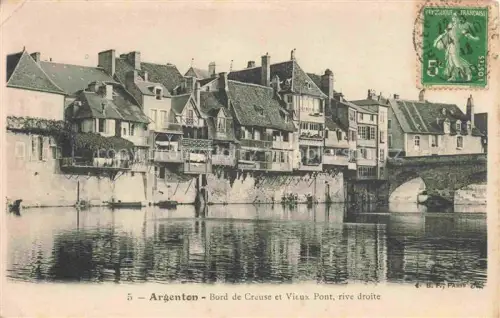 AK / Ansichtskarte Argenton -sur-Creuse Chateauroux 36 Indre Bord de Creuse et vieux Pont rive droite