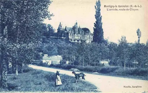 AK / Ansichtskarte Montigny-le-Gannelon Chateaudun 28 Eure-et-Loir Arrivee route de Cloyes