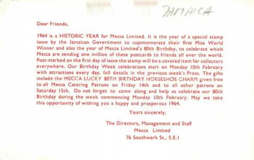 AK / Ansichtskarte Jamaica  Caribic Miss World 1963