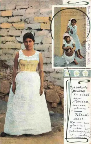 AK / Ansichtskarte Mexico -City D.F. Mexico Una senorita Mexicana Mexican children