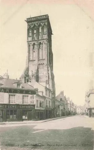 AK / Ansichtskarte TOURS 37 Indre-et-Loire Tour Charlemagne Place et Rue de Chateauneuf
