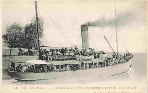 AK / Ansichtskarte LE POULIGUEN Saint-Nazaire 44 Loire-Atlantique Depart de l'Emile Solscroup pour Belle Ile en Mer