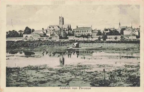 AK / Ansichtskarte PERONNE  80 Somme Ansicht mit Kirche