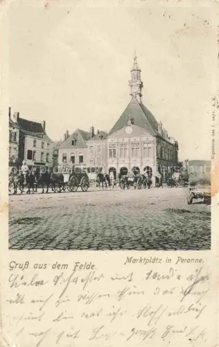 AK / Ansichtskarte PERONNE  80 Somme Marktplatz