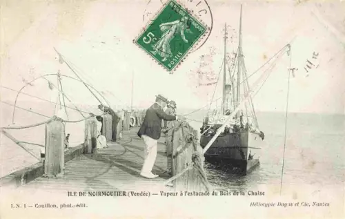 AK / Ansichtskarte Ile-de-Noirmoutier Sables-d Olonne 85 Vendee Vapeur à l'estacade du Bois de la Chaise