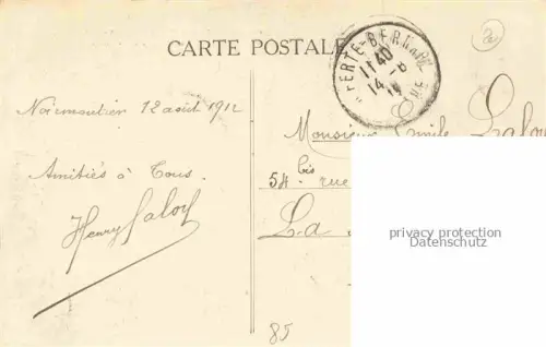 AK / Ansichtskarte Noirmoutier-en-l Ile Les Sables-d Olonne 85 Vendee L'Anse du Beau-Rivage et le Bois de la Chaise