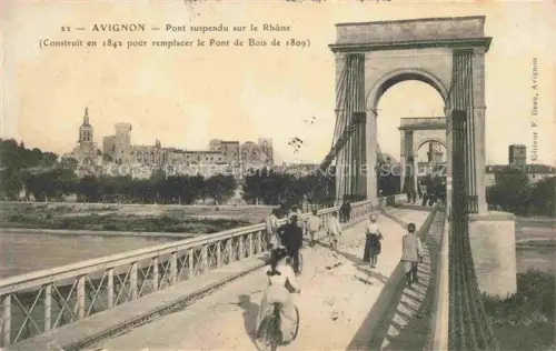 AK / Ansichtskarte AVIGNON 84 Vaucluse Pont suspendu sur le Rhône