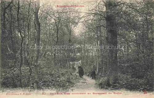 AK / Ansichtskarte Sevres Boulogne-Billancourt 92 Hauts-de-Seine Sous Bois Allee conduissant au Restaurant du Rocher