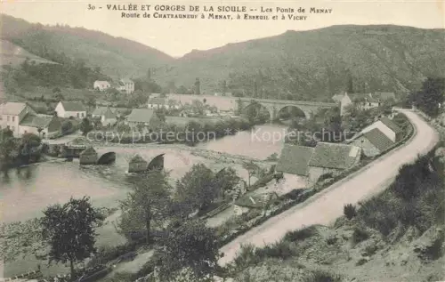 AK / Ansichtskarte Menat RIOM 63 Puy-de-Dome Les Ponts de Menat Route de Chateauneuf a Menat a Ebreuil et a Vichy