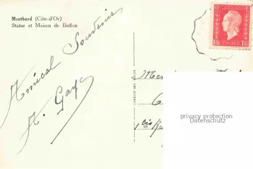 AK / Ansichtskarte MONTBARD 21 Cote-d Or Statue et Maison de Buffon