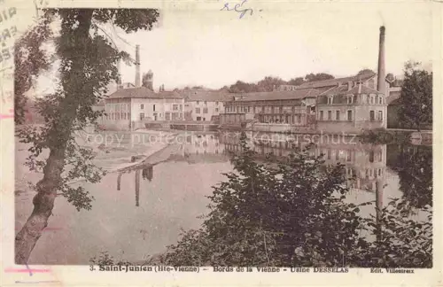 AK / Ansichtskarte Saint-Junien Rochechouart 87 Haute-Vienne Bords de la Vienne Usine Desselas