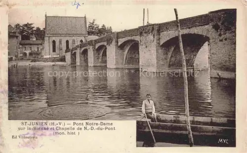 AK / Ansichtskarte St-Junien Rochechouart 87 Haute-Vienne Pont Notre-Dame sur la Vienne et Chapelle de Notre-Dame-du-Pont