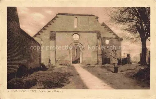 AK / Ansichtskarte Vermandovillers PERONNE 80 Somme Eglise détruite Zerstoerte Kirche Serie Der Krieg 1914/15 in Postkarten Abteilung Frankreich Ostpreussenhilfe