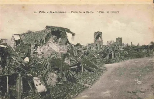 AK / Ansichtskarte Villers-Bretonneux AMIENS 80 Somme Place de la Mairie Ruines Grande Guerre Truemmer 1. Weltkrieg
