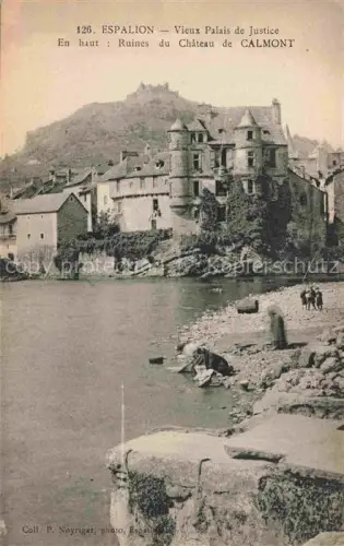 AK / Ansichtskarte Espalion Rodez 12 Aveyron Vieux Palais de Justice En haut Ruines du Chateau de Calmont