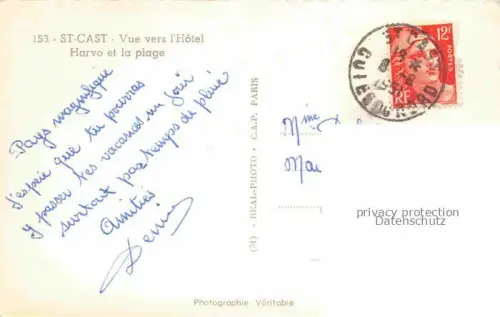 AK / Ansichtskarte St-Cast-le-Guildo 22 Cotes-d Armor Vue vers l'Hotel Harvo et la plage
